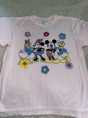 Disney Pink Graphic Tee with Mickey & Friends